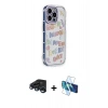 MARSİLYAN™- iPhone 15 Pro Max Kılıf Ahenk Modern Serisi - Siyah 3D Antistatik Seramik Nano Ekran Koruyucu + Raze Metal Kamera Lens - LT