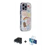 MARSİLYAN™- iPhone 15 Pro Max Kılıf Ahenk Modern Serisi - Siyah 3D Antistatik Seramik Nano Ekran Koruyucu + Raze Metal Kamera Lens - LT