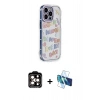 MARSİLYAN™- iPhone 15 Pro Max Kılıf Ahenk Modern Serisi - Siyah 3D Antistatik Seramik Nano Ekran Koruyucu + PVD Metal Kamera Lens - TU