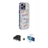 MARSİLYAN™- iPhone 15 Pro Max Kılıf Ahenk Modern Serisi - Siyah 3D Antistatik Seramik Nano Ekran Koruyucu + Raze Metal Kamera Lens - GS