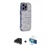 MARSİLYAN™- iPhone 15 Pro Max Kılıf Ahenk Modern Serisi - Siyah 3D Antistatik Seramik Nano Ekran Koruyucu + Raze Metal Kamera Lens - TMGI