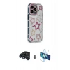 MARSİLYAN™- iPhone 15 Pro Max Kılıf Ahenk Modern Serisi - Siyah 3D Antistatik Seramik Nano Ekran Koruyucu + Raze Metal Kamera Lens - LT