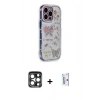 MARSİLYAN™- iPhone 15 Pro Max Kılıf Ahenk Modern Serisi - Siyah Bilvis 0.18mm Plus Cam Ekran Koruyucu + PVD Metal Kamera Lens - LT