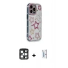 MARSİLYAN™- iPhone 15 Pro Max Kılıf Ahenk Modern Serisi - Siyah Bilvis 0.18mm Plus Cam Ekran Koruyucu + PVD Metal Kamera Lens - LT