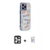 MARSİLYAN™- iPhone 15 Pro Max Kılıf Ahenk Modern Serisi - Siyah Bilvis 0.18mm Plus Cam Ekran Koruyucu + PVD Metal Kamera Lens - LT