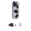MARSİLYAN™- iPhone 15 Pro Max Kılıf Ahenk Modern Serisi - Siyah Bilvis 0.18mm Plus Cam Ekran Koruyucu + Titanyum Gri Raze Metal Kamera Lens