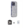 MARSİLYAN™- iPhone 15 Pro Max Kılıf Ahenk Modern Serisi - Siyah Bilvis 0.18mm Plus Cam Ekran Koruyucu + Turuncu PVD Metal Kamera Lens