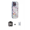 MARSİLYAN™- iPhone 15 Pro Max Kılıf Ahenk Modern Serisi - Siyah Bilvis 0.18mm Plus Cam Ekran Koruyucu + Turuncu PVD Metal Kamera Lens