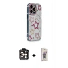 MARSİLYAN™- iPhone 15 Pro Max Kılıf Ahenk Modern Serisi - Siyah Bilvis 3D Cam Ekran Koruyucu + PVD Metal Kamera Lens - TU