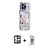 MARSİLYAN™- iPhone 15 Pro Max Kılıf Ahenk Modern Serisi - Siyah Bilvis 3D Cam Ekran Koruyucu + PVD Metal Kamera Lens - LT