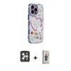 MARSİLYAN™- iPhone 15 Pro Max Kılıf Ahenk Modern Serisi - Siyah Bilvis 3D Cam Ekran Koruyucu + PVD Metal Kamera Lens - GI