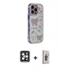 MARSİLYAN™- iPhone 15 Pro Max Kılıf Ahenk Modern Serisi - Siyah Bilvis 3D Cam Ekran Koruyucu + PVD Metal Kamera Lens - SH