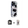 MARSİLYAN™- iPhone 15 Pro Max Kılıf Ahenk Modern Serisi - Siyah Bilvis 3D Cam Ekran Koruyucu + PVD Metal Kamera Lens - TU