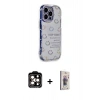 MARSİLYAN™- iPhone 15 Pro Max Kılıf Ahenk Modern Serisi - Siyah Bilvis 3D Cam Ekran Koruyucu + PVD Metal Kamera Lens - TU