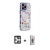MARSİLYAN™- iPhone 15 Pro Max Kılıf Ahenk Modern Serisi - Siyah Bilvis 3D Cam Ekran Koruyucu + PVD Metal Kamera Lens - GS
