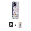 MARSİLYAN™- iPhone 15 Pro Max Kılıf Ahenk Modern Serisi - Siyah Bilvis 3D Cam Ekran Koruyucu + PVD Metal Kamera Lens - SH