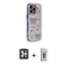 MARSİLYAN™- iPhone 15 Pro Max Kılıf Ahenk Modern Serisi - Siyah Bilvis 3D Cam Ekran Koruyucu + PVD Metal Kamera Lens - GI