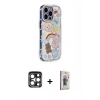 MARSİLYAN™- iPhone 15 Pro Max Kılıf Ahenk Modern Serisi - Siyah Bilvis 3D Cam Ekran Koruyucu + PVD Metal Kamera Lens - LT