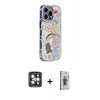MARSİLYAN™- iPhone 15 Pro Max Kılıf Ahenk Modern Serisi - Siyah Bilvis 3D Cam Ekran Koruyucu + PVD Metal Kamera Lens - GI