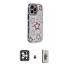 MARSİLYAN™- iPhone 15 Pro Max Kılıf Ahenk Modern Serisi - Siyah Bilvis 3D Cam Ekran Koruyucu + PVD Metal Kamera Lens - GI