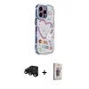 MARSİLYAN™- iPhone 15 Pro Max Kılıf Ahenk Modern Serisi - Siyah Bilvis 3D Cam Ekran Koruyucu + Raze Metal Kamera Lens - SH