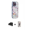 MARSİLYAN™- iPhone 15 Pro Max Kılıf Ahenk Modern Serisi - Siyah Bilvis 3D Cam Ekran Koruyucu + Raze Metal Kamera Lens - TMGI