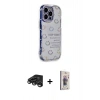 MARSİLYAN™- iPhone 15 Pro Max Kılıf Ahenk Modern Serisi - Siyah Bilvis 3D Cam Ekran Koruyucu + Raze Metal Kamera Lens - TMGI