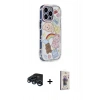 MARSİLYAN™- iPhone 15 Pro Max Kılıf Ahenk Modern Serisi - Siyah Bilvis 3D Cam Ekran Koruyucu + Raze Metal Kamera Lens - LT
