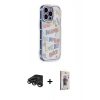 MARSİLYAN™- iPhone 15 Pro Max Kılıf Ahenk Modern Serisi - Siyah Bilvis 3D Cam Ekran Koruyucu + Raze Metal Kamera Lens - TMGI