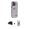 MARSİLYAN™- iPhone 15 Pro Max Kılıf Ahenk Modern Serisi - Siyah Bilvis 3D Cam Ekran Koruyucu + Raze Metal Kamera Lens - SH