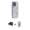 MARSİLYAN™- iPhone 15 Pro Max Kılıf Ahenk Modern Serisi - Siyah Bilvis 3D Cam Ekran Koruyucu + Raze Metal Kamera Lens - LT