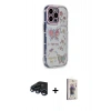 MARSİLYAN™- iPhone 15 Pro Max Kılıf Ahenk Modern Serisi - Siyah Bilvis 3D Cam Ekran Koruyucu + Raze Metal Kamera Lens - LT