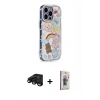 MARSİLYAN™- iPhone 15 Pro Max Kılıf Ahenk Modern Serisi - Siyah Bilvis 3D Cam Ekran Koruyucu + Raze Metal Kamera Lens - SH
