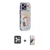 MARSİLYAN™- iPhone 15 Pro Max Kılıf Ahenk Modern Serisi - Siyah Bilvis 3D Mat Cam Ekran Koruyucu + PVD Metal Kamera Lens - GI