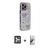 MARSİLYAN™- iPhone 15 Pro Max Kılıf Ahenk Modern Serisi - Siyah Bilvis 3D Mat Cam Ekran Koruyucu + PVD Metal Kamera Lens - GI