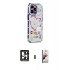 MARSİLYAN™- iPhone 15 Pro Max Kılıf Ahenk Modern Serisi - Siyah Bilvis 3D Mat Cam Ekran Koruyucu + PVD Metal Kamera Lens - GI