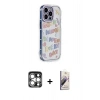 MARSİLYAN™- iPhone 15 Pro Max Kılıf Ahenk Modern Serisi - Siyah Bilvis 3D Mat Cam Ekran Koruyucu + Gümüş PVD Metal Kamera Lens
