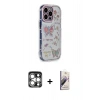MARSİLYAN™- iPhone 15 Pro Max Kılıf Ahenk Modern Serisi - Siyah Bilvis 3D Mat Cam Ekran Koruyucu + Gümüş PVD Metal Kamera Lens