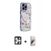 MARSİLYAN™- iPhone 15 Pro Max Kılıf Ahenk Modern Serisi - Siyah Bilvis 3D Mat Cam Ekran Koruyucu + Gümüş PVD Metal Kamera Lens