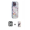 MARSİLYAN™- iPhone 15 Pro Max Kılıf Ahenk Modern Serisi - Siyah Bilvis 3D Mat Cam Ekran Koruyucu + PVD Metal Kamera Lens - LT