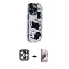 MARSİLYAN™- iPhone 15 Pro Max Kılıf Ahenk Modern Serisi - Siyah Bilvis 3D Mat Cam Ekran Koruyucu + PVD Metal Kamera Lens - LT