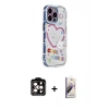 MARSİLYAN™- iPhone 15 Pro Max Kılıf Ahenk Modern Serisi - Siyah Bilvis 3D Mat Cam Ekran Koruyucu + PVD Metal Kamera Lens - TU