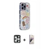 MARSİLYAN™- iPhone 15 Pro Max Kılıf Ahenk Modern Serisi - Siyah Bilvis 3D Mat Cam Ekran Koruyucu + PVD Metal Kamera Lens - LT