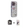 MARSİLYAN™- iPhone 15 Pro Max Kılıf Ahenk Modern Serisi - Siyah Bilvis 3D Mat Cam Ekran Koruyucu + PVD Metal Kamera Lens - TU