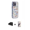 MARSİLYAN™- iPhone 15 Pro Max Kılıf Ahenk Modern Serisi - Siyah Bilvis 3D Mat Cam Ekran Koruyucu + Raze Metal Kamera Lens - SH