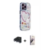 MARSİLYAN™- iPhone 15 Pro Max Kılıf Ahenk Modern Serisi - Siyah Bilvis 3D Mat Cam Ekran Koruyucu + Raze Metal Kamera Lens - LT