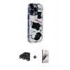 MARSİLYAN™- iPhone 15 Pro Max Kılıf Ahenk Modern Serisi - Siyah Bilvis 3D Mat Cam Ekran Koruyucu + Raze Metal Kamera Lens - TMGI