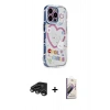 MARSİLYAN™- iPhone 15 Pro Max Kılıf Ahenk Modern Serisi - Siyah Bilvis 3D Mat Cam Ekran Koruyucu + Raze Metal Kamera Lens - TMGI