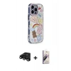 MARSİLYAN™- iPhone 15 Pro Max Kılıf Ahenk Modern Serisi - Siyah Bilvis 3D Mat Cam Ekran Koruyucu + Raze Metal Kamera Lens - SH