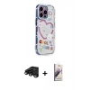 MARSİLYAN™- iPhone 15 Pro Max Kılıf Ahenk Modern Serisi - Siyah Bilvis 3D Mat Cam Ekran Koruyucu + Raze Metal Kamera Lens - SH
